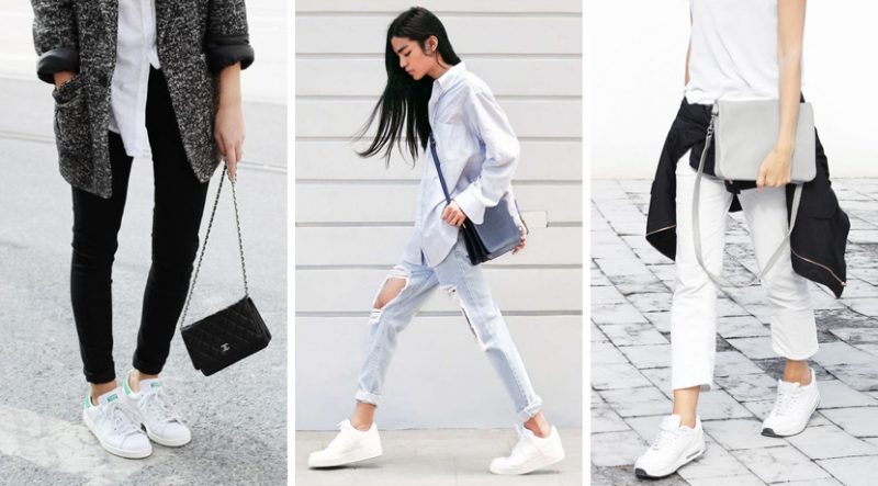 С чем и как носить белые кроссовки. Изображение номер 7