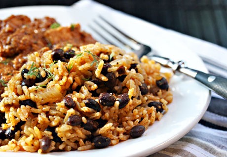 Изображение рецепта Тушёный рис с фасолью