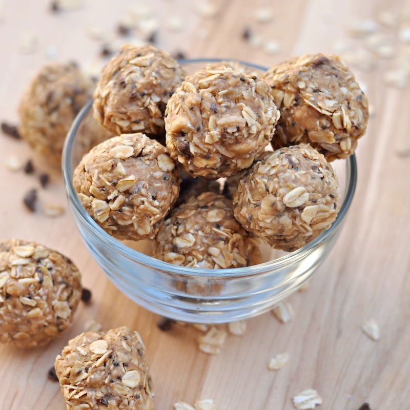 Peanut butter oatmeal healthy granola energy bites Easy and No bake