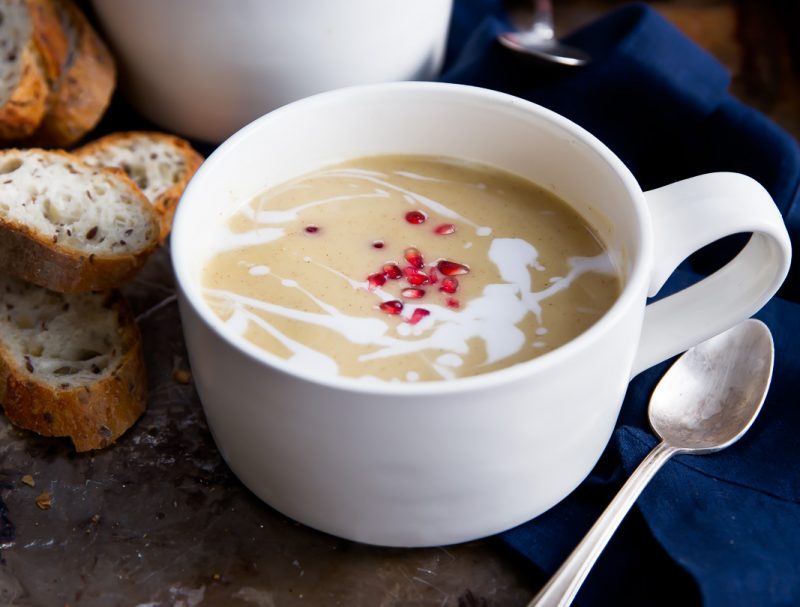Изображение рецепта Крем-суп с печёной тыквой и фасолью