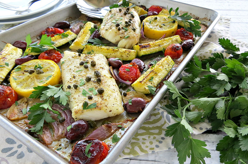Изображение рецепта Треска с овощами по-средиземноморски