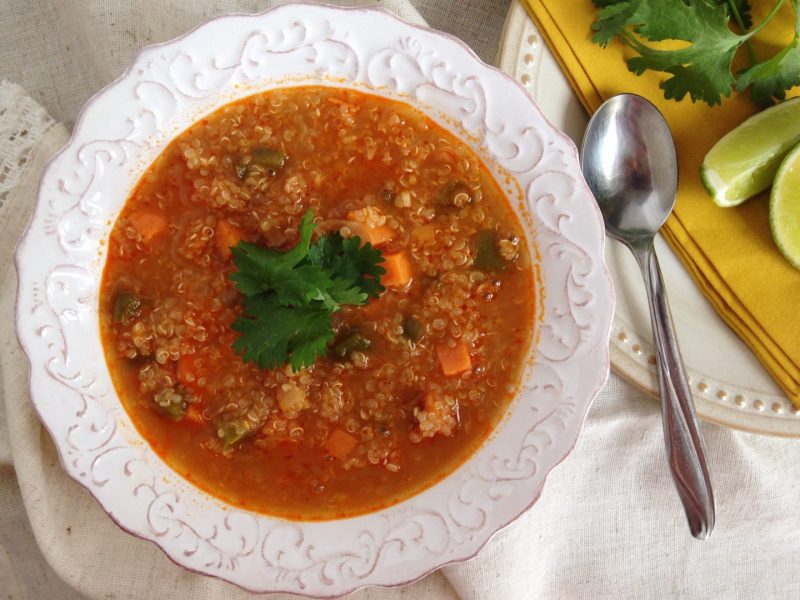 Изображение рецепта Острый суп с киноа и бататом