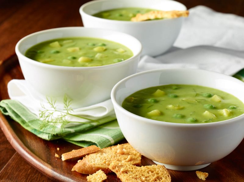 Изображение рецепта Суп-пюре из картофеля и зелёного горошка