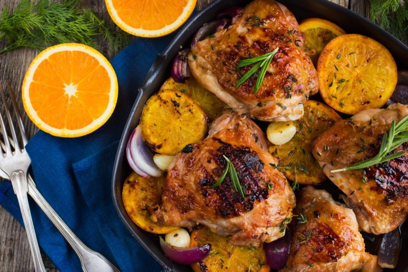 Изображение рецепта Курица с апельсином и розмарином