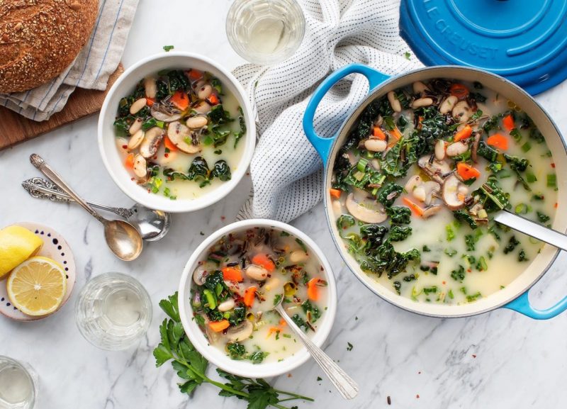 Изображение рецепта Суп с фасолью, грибами и диким рисом