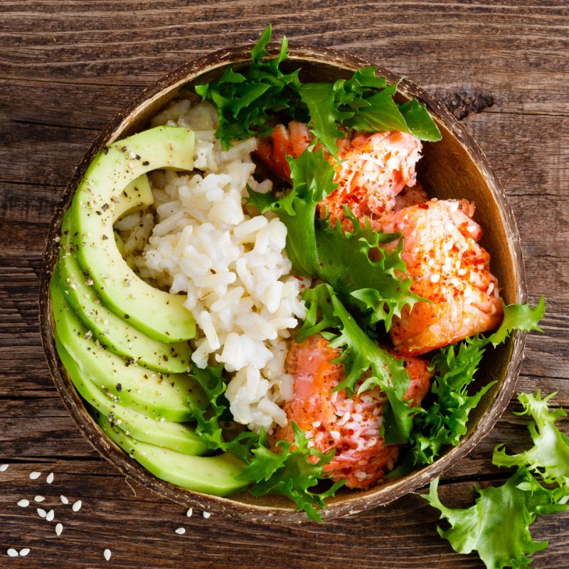 Изображение рецепта Рис с лососем и авокадо