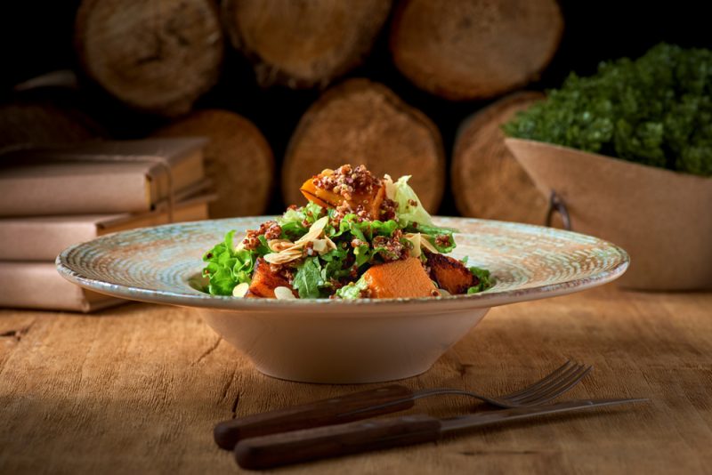 Изображение рецепта Зелёный салат с фасолью лима, тыквой и брокколи