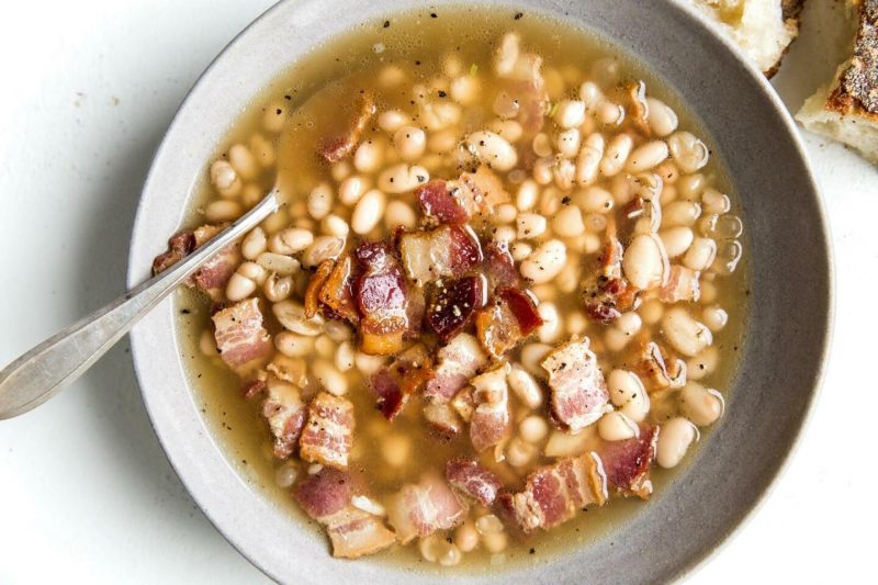 Изображение рецепта Суп с белой фасолью и беконом